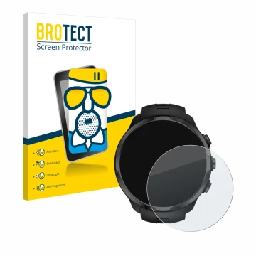 Parte frontale di una confezione del prodotto con il logo del marchio BROTECT. Accanto è raffigurato il dispositivo Suunto Spa