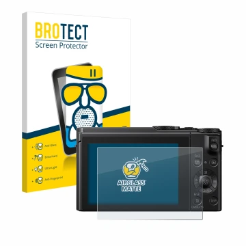 Parte frontale di una confezione del prodotto con il logo del marchio BROTECT. Accanto è raffigurato il dispositivo Panasonic 