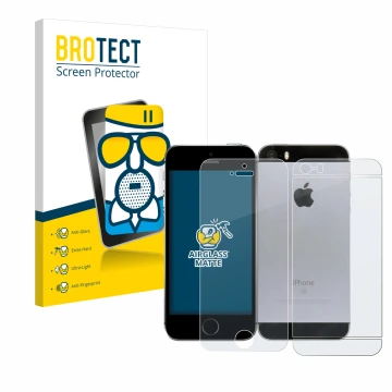 Parte frontale di una confezione del prodotto con il logo del marchio BROTECT. Accanto è raffigurato il dispositivo Apple iPho