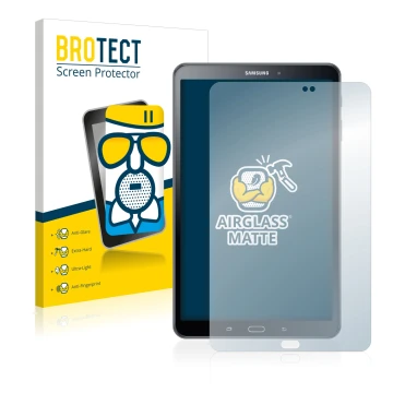 Parte frontale di una confezione del prodotto con il logo del marchio BROTECT. Accanto è raffigurato il dispositivo Samsung Ga