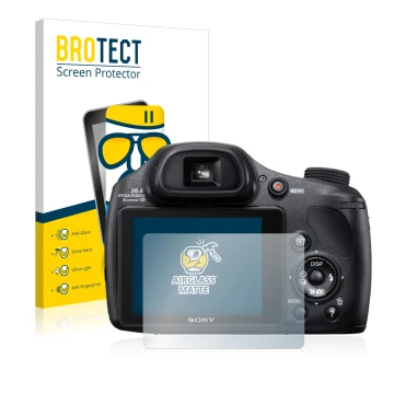 Parte frontale di una confezione del prodotto con il logo del marchio BROTECT. Accanto è raffigurato il dispositivo Sony Cyber