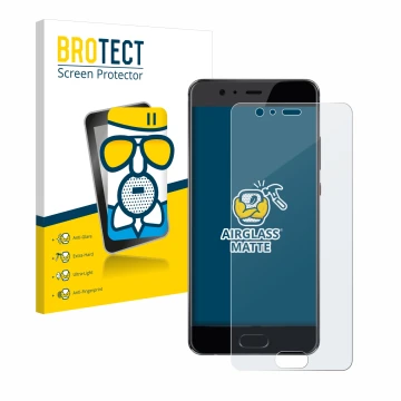 Parte frontale di una confezione del prodotto con il logo del marchio BROTECT. Accanto è raffigurato il dispositivo Huawei P10