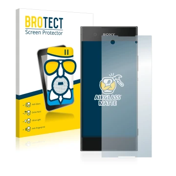 Parte frontale di una confezione del prodotto con il logo del marchio BROTECT. Accanto è raffigurato il dispositivo Sony Xperi