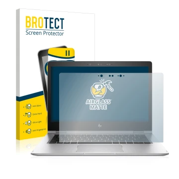 Parte frontale di una confezione del prodotto con il logo del marchio BROTECT. Accanto è raffigurato il dispositivo HP EliteBo