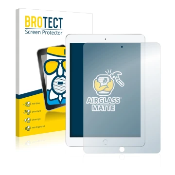 Parte frontale di una confezione del prodotto con il logo del marchio BROTECT. Accanto è raffigurato il dispositivo Apple iPad