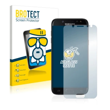 Parte frontale di una confezione del prodotto con il logo del marchio BROTECT. Accanto è raffigurato il dispositivo Samsung Ga