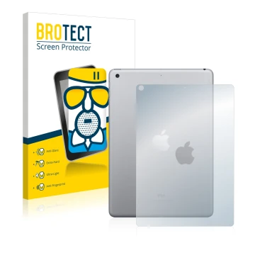 Parte frontale di una confezione del prodotto con il logo del marchio BROTECT. Accanto è raffigurato il dispositivo Apple iPad