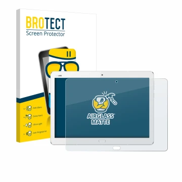 Parte frontale di una confezione del prodotto con il logo del marchio BROTECT. Accanto è raffigurato il dispositivo Huawei Med