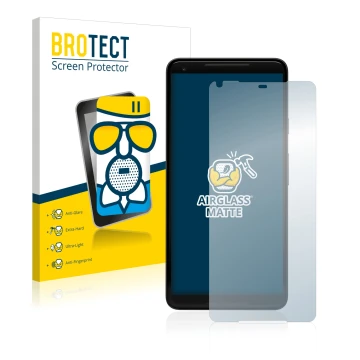 Parte frontale di una confezione del prodotto con il logo del marchio BROTECT. Accanto è raffigurato il dispositivo Google Pix