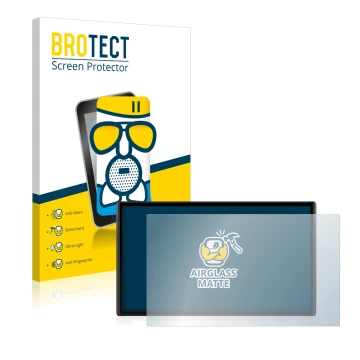 Parte frontale di una confezione del prodotto con il logo del marchio BROTECT. Accanto è raffigurato il dispositivo Garmin Dri
