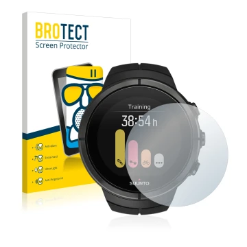Parte frontale di una confezione del prodotto con il logo del marchio BROTECT. Accanto è raffigurato il dispositivo Suunto Spa