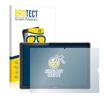 Parte frontale di una confezione del prodotto con il logo del marchio BROTECT. Accanto è raffigurato il dispositivo Huawei Med