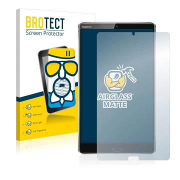 Parte frontale di una confezione del prodotto con il logo del marchio BROTECT. Accanto è raffigurato il dispositivo Huawei Med