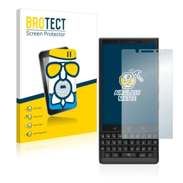 Parte frontale di una confezione del prodotto con il logo del marchio BROTECT. Accanto è raffigurato il dispositivo BlackBerry