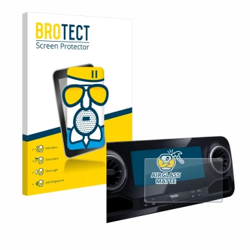 Parte frontale di una confezione del prodotto con il logo del marchio BROTECT. Accanto è raffigurato il dispositivo Mercedes-B