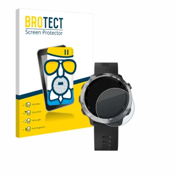 Parte frontale di una confezione del prodotto con il logo del marchio BROTECT. Accanto è raffigurato il dispositivo Garmin For