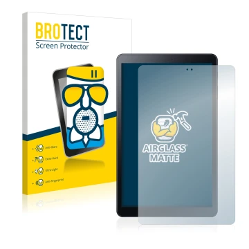 Parte frontale di una confezione del prodotto con il logo del marchio BROTECT. Accanto è raffigurato il dispositivo Samsung Ga