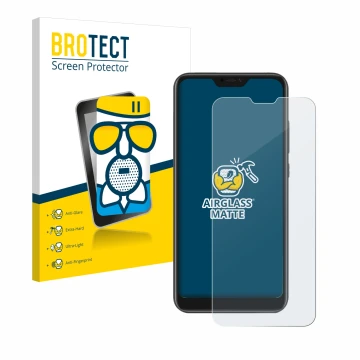 Parte frontale di una confezione del prodotto con il logo del marchio BROTECT. Accanto è raffigurato il dispositivo Xiaomi Mi 