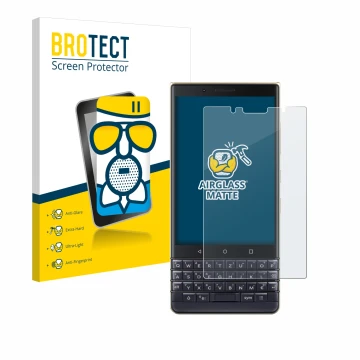 Parte frontale di una confezione del prodotto con il logo del marchio BROTECT. Accanto è raffigurato il dispositivo BlackBerry
