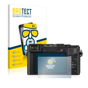 Parte frontale di una confezione del prodotto con il logo del marchio BROTECT. Accanto è raffigurato il dispositivo Panasonic 