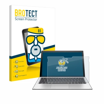 Parte frontale di una confezione del prodotto con il logo del marchio BROTECT. Accanto è raffigurato il dispositivo HP Elite x