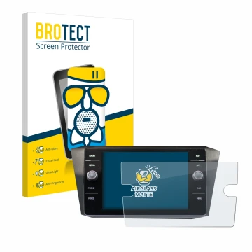 Parte frontale di una confezione del prodotto con il logo del marchio BROTECT. Accanto è raffigurato il dispositivo Volkswagen