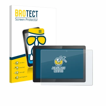 Parte frontale di una confezione del prodotto con il logo del marchio BROTECT. Accanto è raffigurato il dispositivo Lenovo Tab