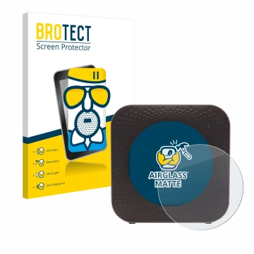 Parte frontale di una confezione del prodotto con il logo del marchio BROTECT. Accanto è raffigurato il dispositivo Netgear Ni