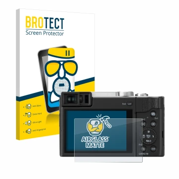Parte frontale di una confezione del prodotto con il logo del marchio BROTECT. Accanto è raffigurato il dispositivo Panasonic 