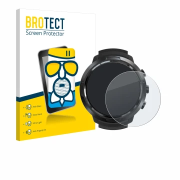 Parte frontale di una confezione del prodotto con il logo del marchio BROTECT. Accanto è raffigurato il dispositivo Suunto D5 