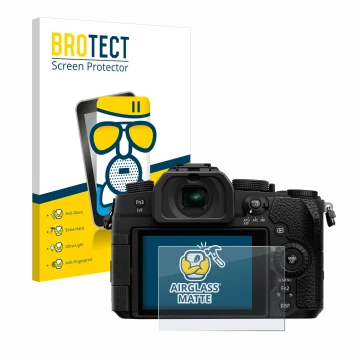 Parte frontale di una confezione del prodotto con il logo del marchio BROTECT. Accanto è raffigurato il dispositivo Panasonic 