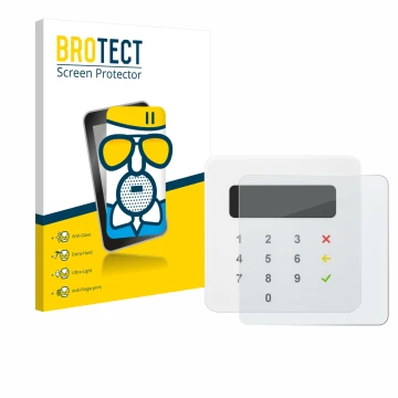 Parte frontale di una confezione del prodotto con il logo del marchio BROTECT. Accanto è raffigurato il dispositivo SumUp Air 