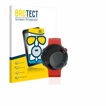 Parte frontale di una confezione del prodotto con il logo del marchio BROTECT. Accanto è raffigurato il dispositivo Garmin For