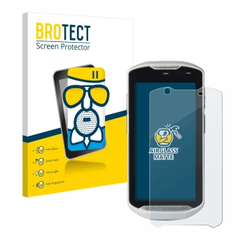 Parte frontale di una confezione del prodotto con il logo del marchio BROTECT. Accanto è raffigurato il dispositivo Zebra TC52