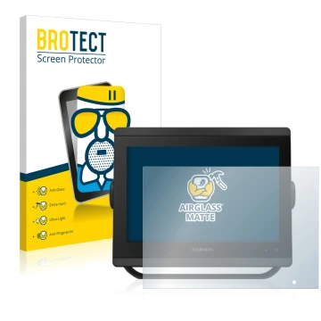 Parte frontale di una confezione del prodotto con il logo del marchio BROTECT. Accanto è raffigurato il dispositivo Garmin GPS
