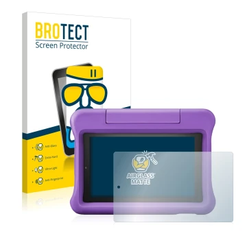 Parte frontale di una confezione del prodotto con il logo del marchio BROTECT. Accanto è raffigurato il dispositivo Amazon Fir