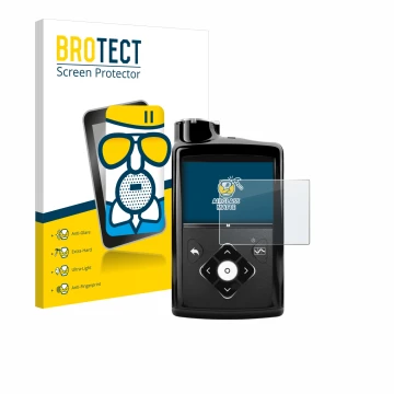 Parte frontale di una confezione del prodotto con il logo del marchio BROTECT. Accanto è raffigurato il dispositivo Medtronic 