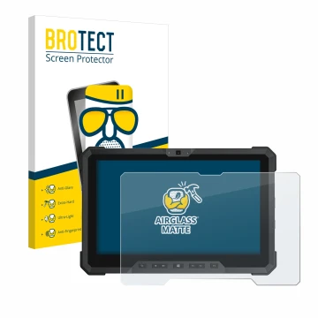 Parte frontale di una confezione del prodotto con il logo del marchio BROTECT. Accanto è raffigurato il dispositivo Dell Latit