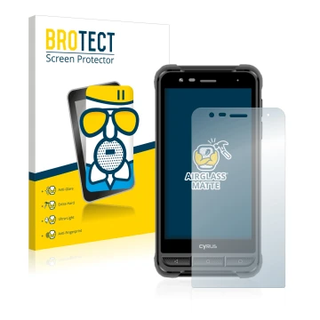 Parte frontale di una confezione del prodotto con il logo del marchio BROTECT. Accanto è raffigurato il dispositivo Cyrus CS22