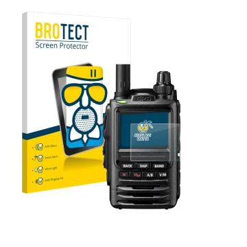 Parte frontale di una confezione del prodotto con il logo del marchio BROTECT. Accanto è raffigurato il dispositivo Yaesu FT-3