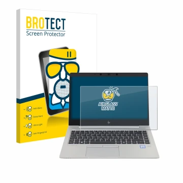 Parte frontale di una confezione del prodotto con il logo del marchio BROTECT. Accanto è raffigurato il dispositivo HP EliteBo