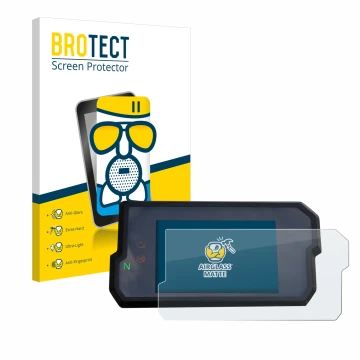 Parte frontale di una confezione del prodotto con il logo del marchio BROTECT. Accanto è raffigurato il dispositivo KTM 125 / 