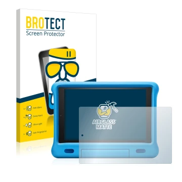 Parte frontale di una confezione del prodotto con il logo del marchio BROTECT. Accanto è raffigurato il dispositivo Amazon Fir
