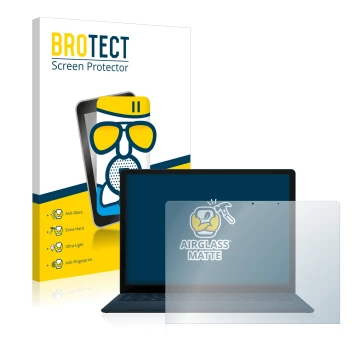 Parte frontale di una confezione del prodotto con il logo del marchio BROTECT. Accanto è raffigurato il dispositivo Microsoft 