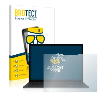 Parte frontale di una confezione del prodotto con il logo del marchio BROTECT. Accanto è raffigurato il dispositivo Microsoft 