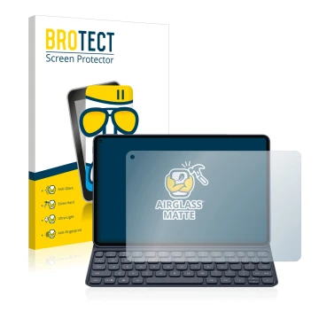 Parte frontale di una confezione del prodotto con il logo del marchio BROTECT. Accanto è raffigurato il dispositivo Huawei Mat