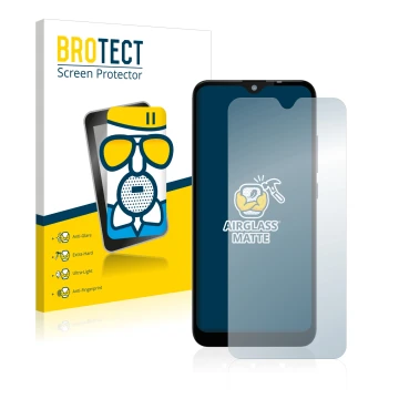 Parte frontale di una confezione del prodotto con il logo del marchio BROTECT. Accanto è raffigurato il dispositivo Gigaset GS