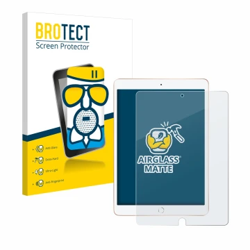 Parte frontale di una confezione del prodotto con il logo del marchio BROTECT. Accanto è raffigurato il dispositivo Apple iPad