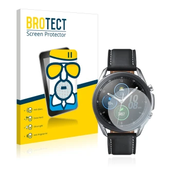 Parte frontale di una confezione del prodotto con il logo del marchio BROTECT. Accanto è raffigurato il dispositivo Samsung Ga