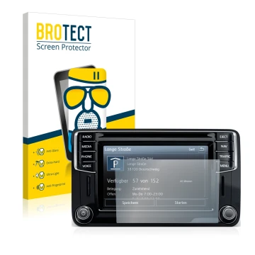 Parte frontale di una confezione del prodotto con il logo del marchio BROTECT. Accanto è raffigurato il dispositivo Volkswagen